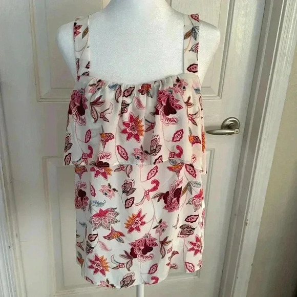 LOFT Tops - NWOT LOFT Sleeveless Blouse with Ruffle SZ S
